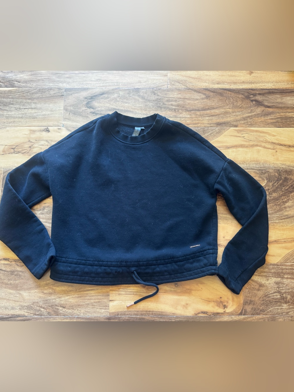 Sweaty Betty Navy Crewneck Sweatshirt with Drawcord